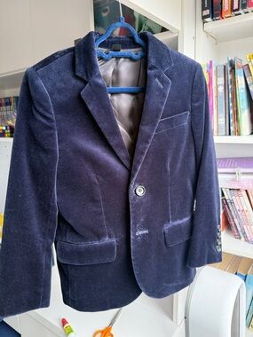 Crewcuts Navy Velvet Blazer with Satin Lining